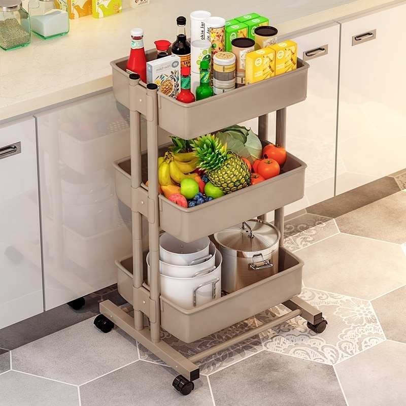 Household kitchen shelf removable living room with wheel toy storage shelf Beauty salon cart storage shelf