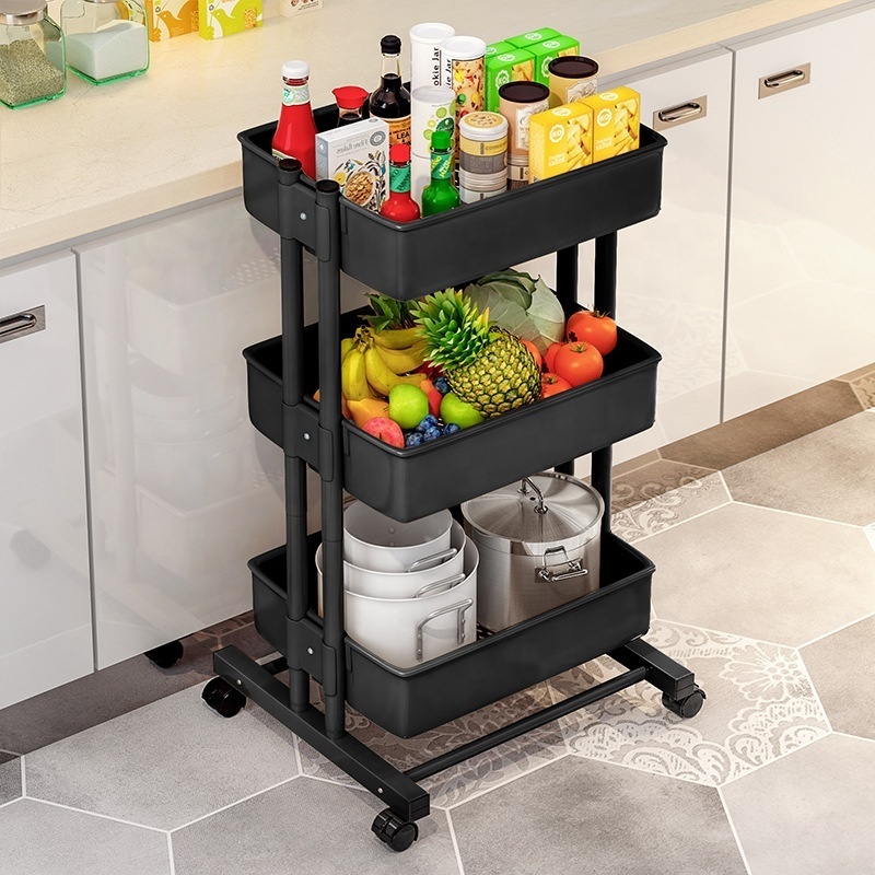 Household kitchen shelf removable living room with wheel toy storage shelf Beauty salon cart storage shelf