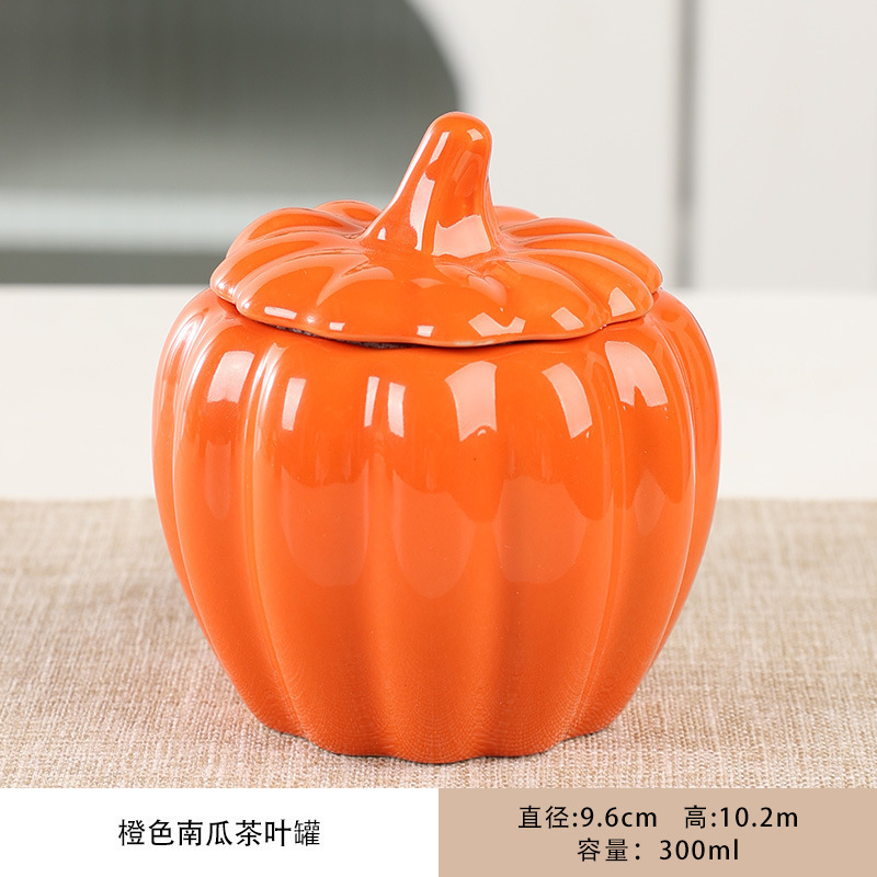 Nordic Style Aromatherapy Cup Creative Pumpkin  Simple Sealed Ceramic Cup  Indoor Candle Holder  High-end Candle Container Jar