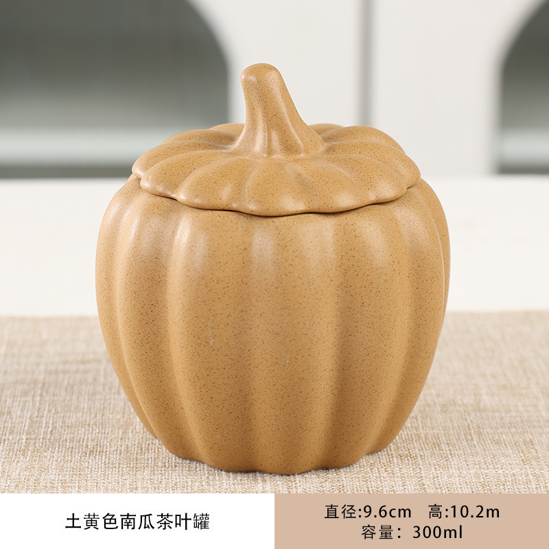 Nordic Style Aromatherapy Cup Creative Pumpkin  Simple Sealed Ceramic Cup  Indoor Candle Holder  High-end Candle Container Jar