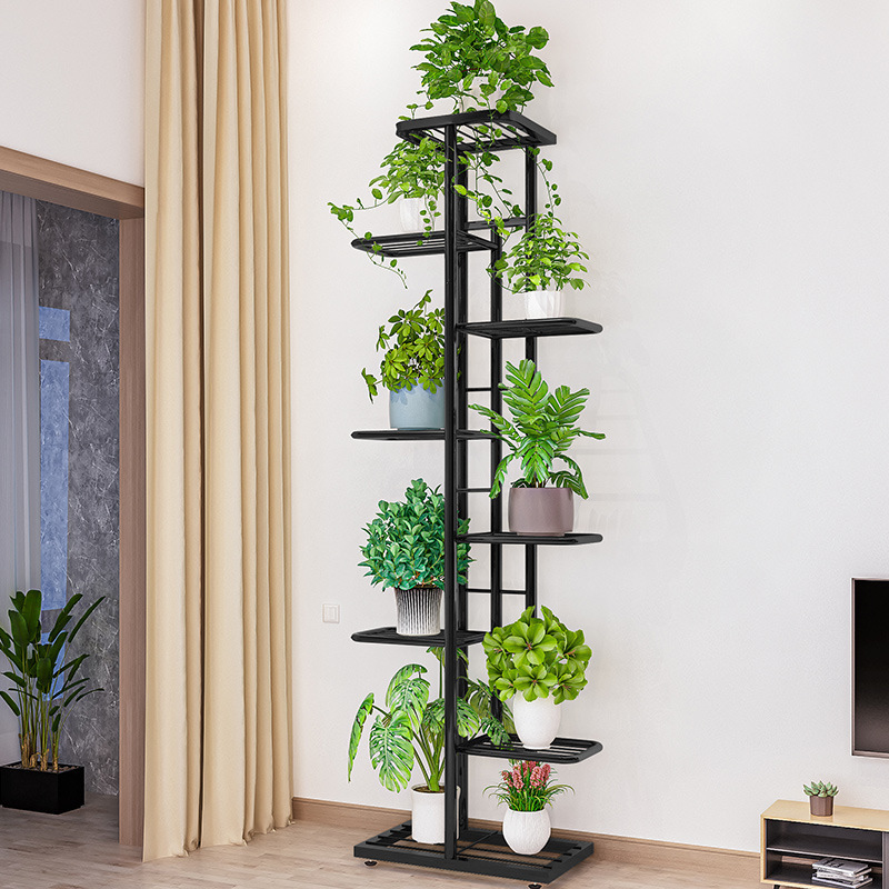 Simple wrought iron flower shelf 8 layers 9 pots indoor home balcony decoration flower stand