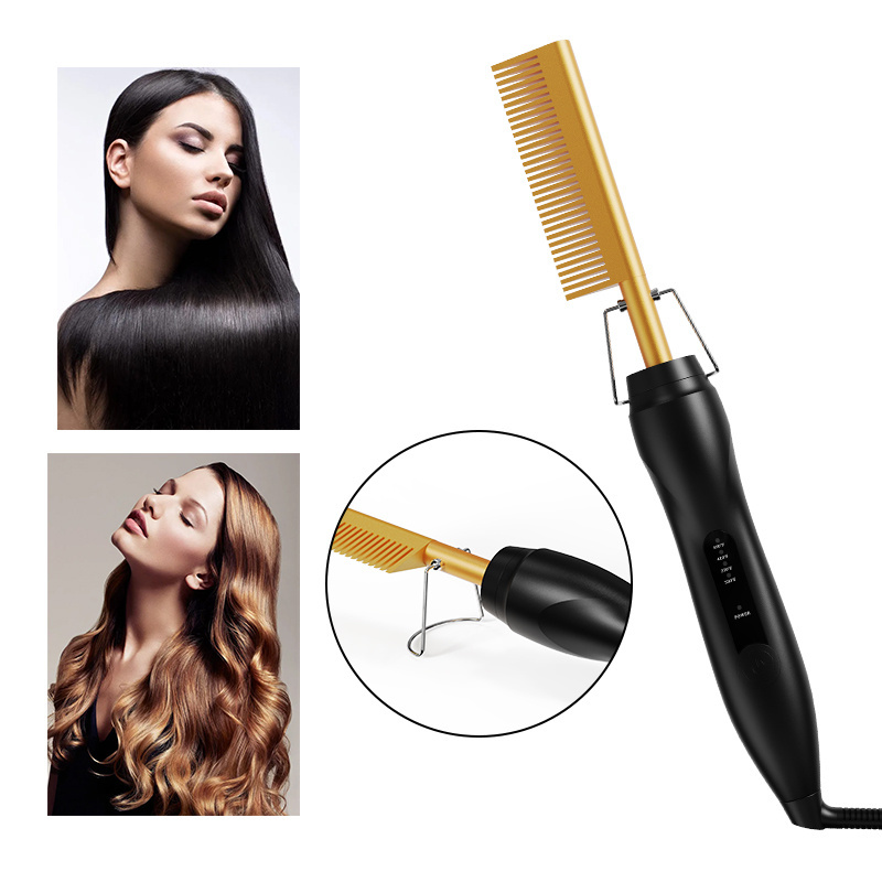 Hot Sell Wholesale Multifunctional 2 In 1 Heating Brush Ceramic Electric Hot Combs For African American Hair