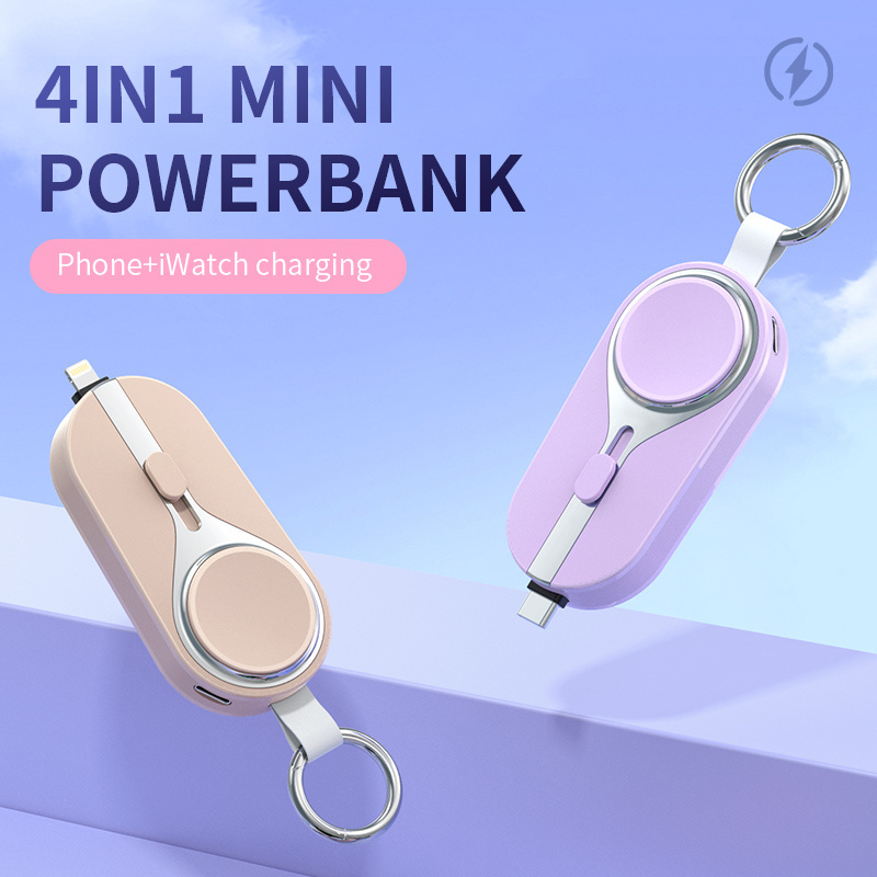 Solar Keychain Powerbank For Phone 3000 mAh Emergency Charger For iWatch Small Portable Mini Solar Power Bank Power Station