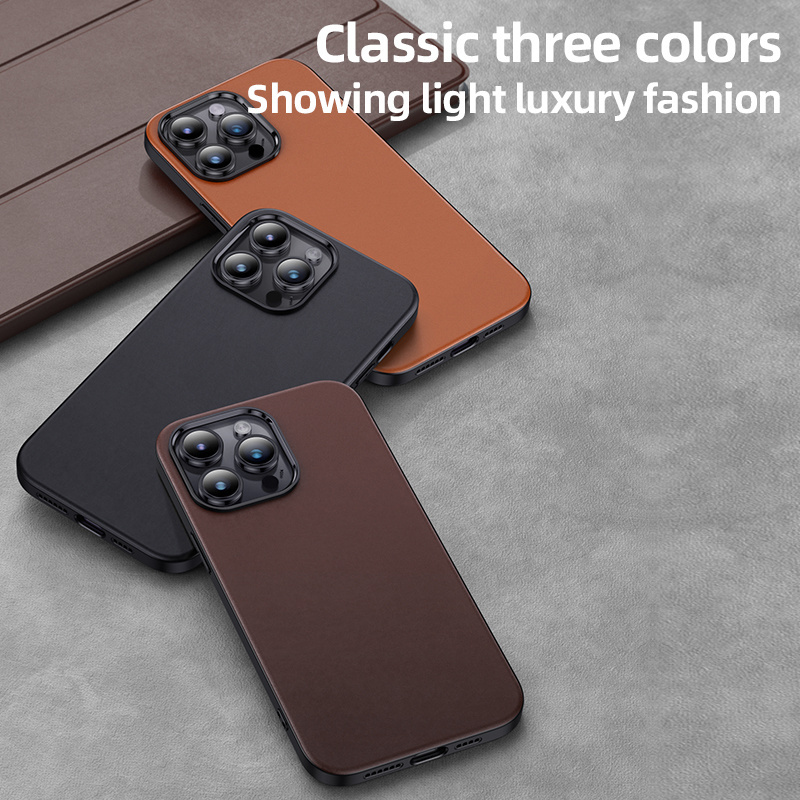 Original Magnetic Wireless Charging Leather Phone Case For iPhone 12 13 14 15 Pro Max Mobile Phone Cover Bags Fundas Coque Shell