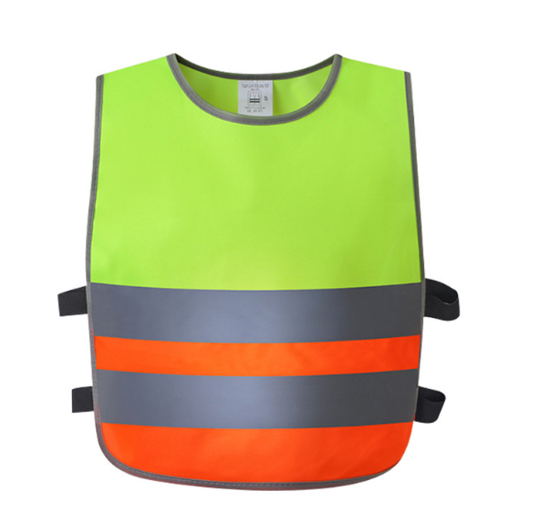 Kids Reflective High Visibility Safety Vests 100% Polyester Yellow Orange Safety Vest with Elastic Straps for Toddlers