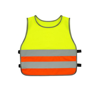 Kids Reflective High Visibility Safety Vests 100% Polyester Yellow Orange Safety Vest with Elastic Straps for Toddlers