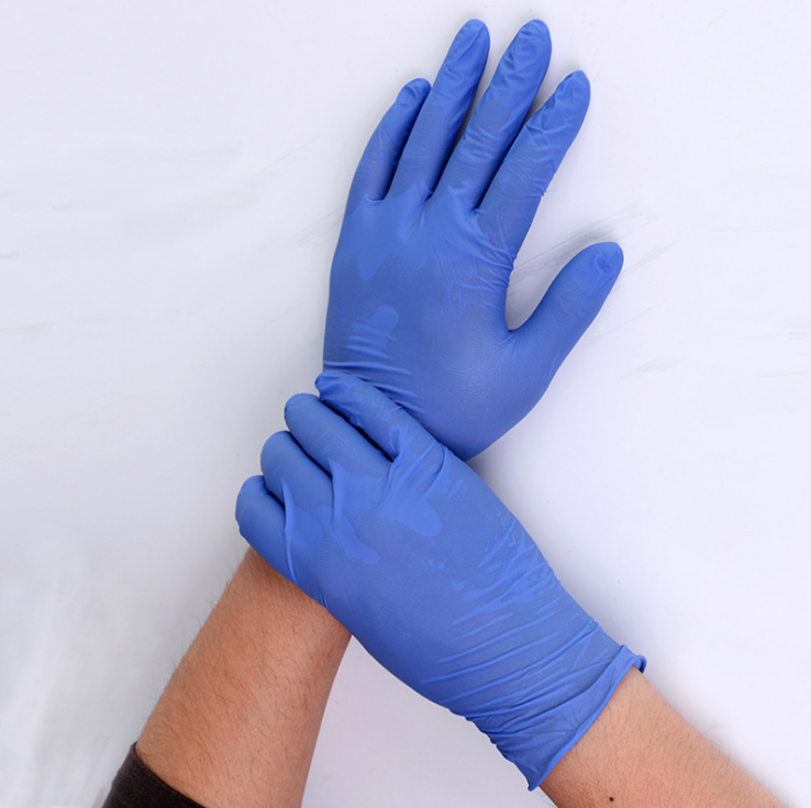 Oil resistance food safe gloves black color nitrile latex glove food grade anti slip