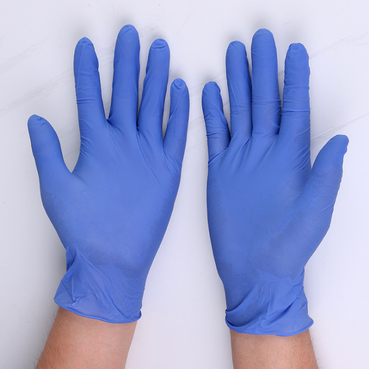 Oil resistance food safe gloves black color nitrile latex glove food grade anti slip