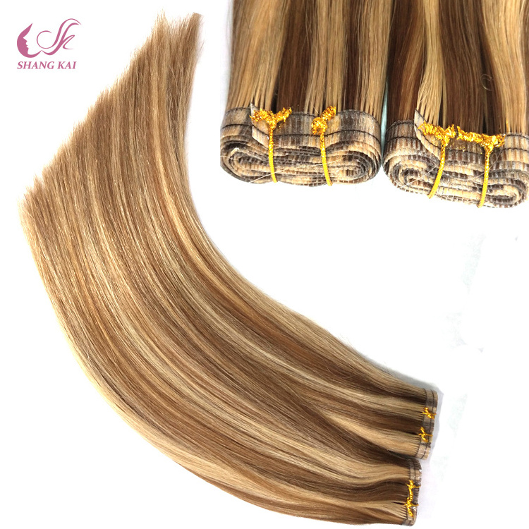 Hot Selling Cuticle Aligned Hair Wholesale Human Hair  Pu Machine Weft For Woman