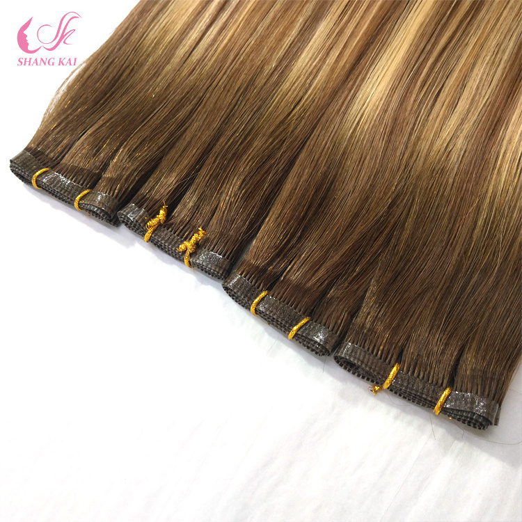 Hot Selling Cuticle Aligned Hair Wholesale Human Hair  Pu Machine Weft For Woman