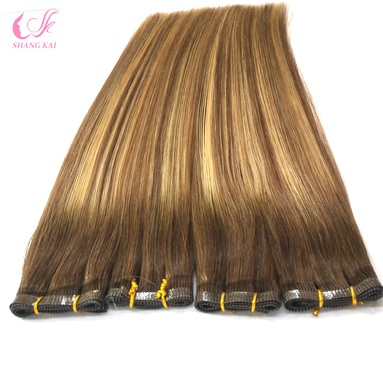 Hot Selling Cuticle Aligned Hair Wholesale Human Hair  Pu Machine Weft For Woman