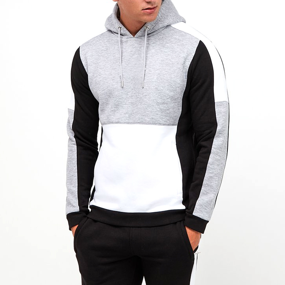 Custom logo fashion solid pullover sweatsuit 100 cotton mens training cargo tracksuit with pocket in wholesale price