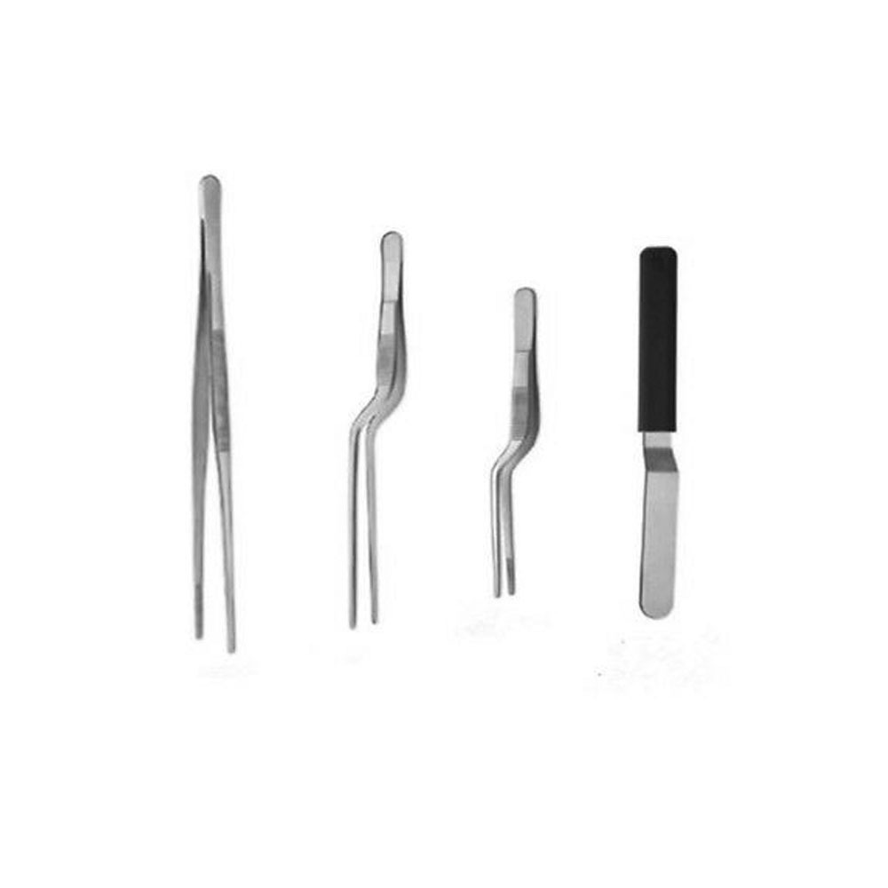 Professional high quality chef plating kit tweezers tongs stainless steel spatula offset with custom logo