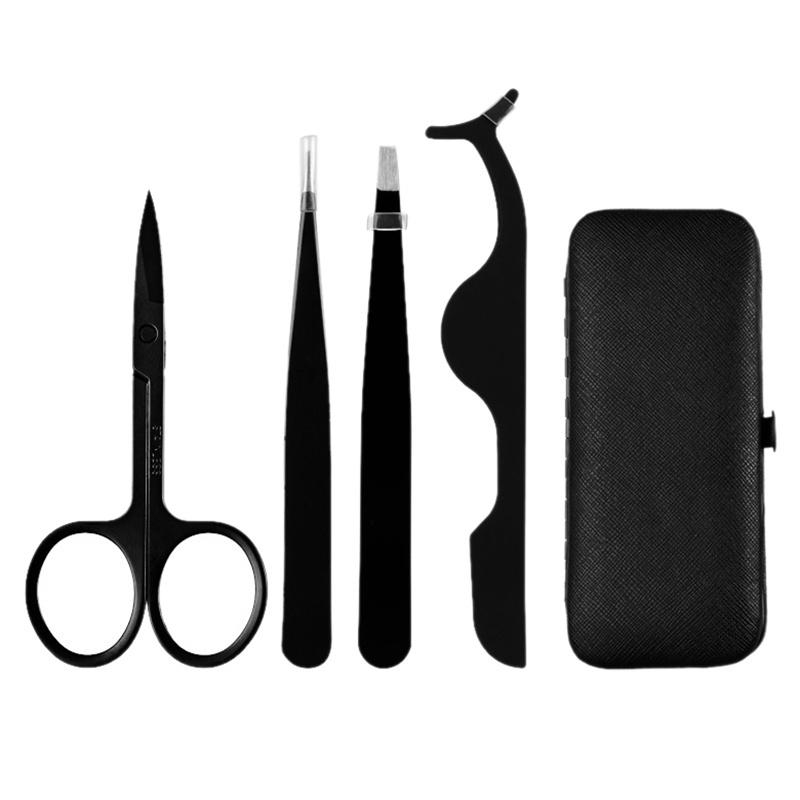 High Quality Stainless Steel Eyebrow Scissors Tweezers and Eyelash Tweezers Custom Eyebrow Grooming kit