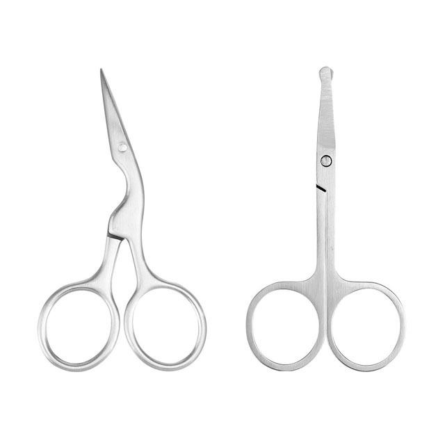 Professional High Quality Custom Packing And Logo Stainless Steel Curved Sharp Black Private Label Eyebrow Scissors