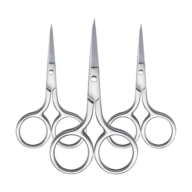 Professional High Quality Custom Packing And Logo Stainless Steel Curved Sharp Black Private Label Eyebrow Scissors