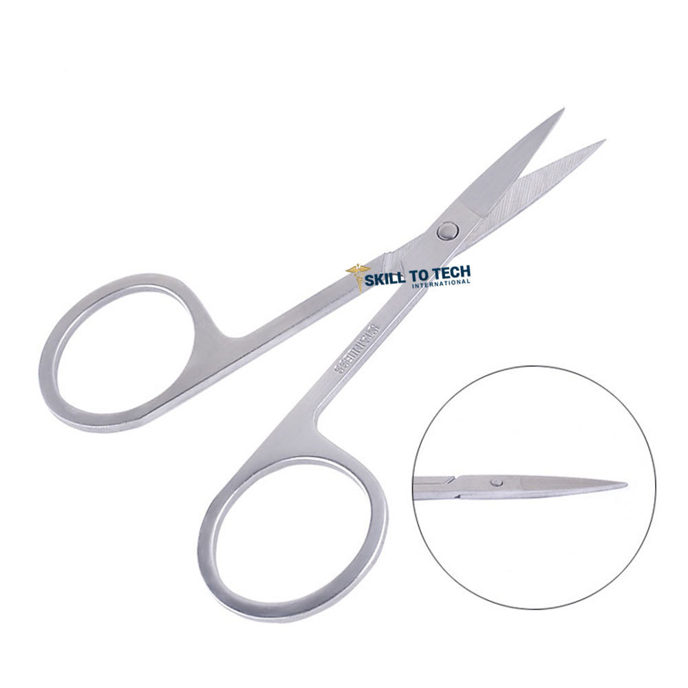 Professional Beauty Manicure Nail Scissors With Sharp Fine Curved Blades High Carbon Stainless Steel Cuticle Shears Scissors