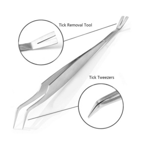 High Quality Best Latest Design Pet Cleaning Flea Exterminator 2 In 1 Steel Tick Tweezers Professional Quick Removal Tool.