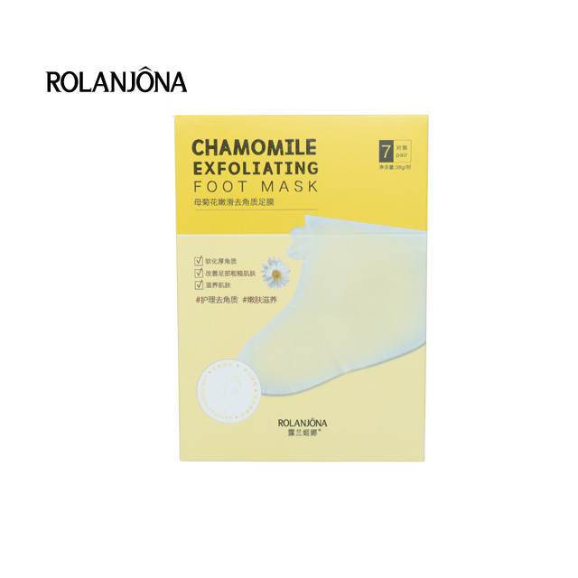 Rolanjona deeply skin repair nourishing chamomile exfoliating peel off foot mask OEM