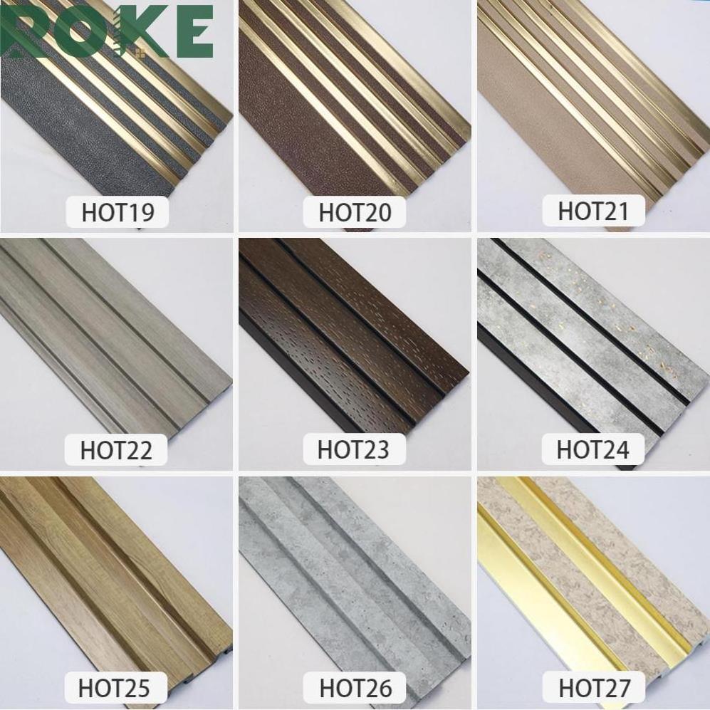 ROKE Factory price OEM 3 d 4x8 decorative exterior dark grey gold wall decorative panels for house