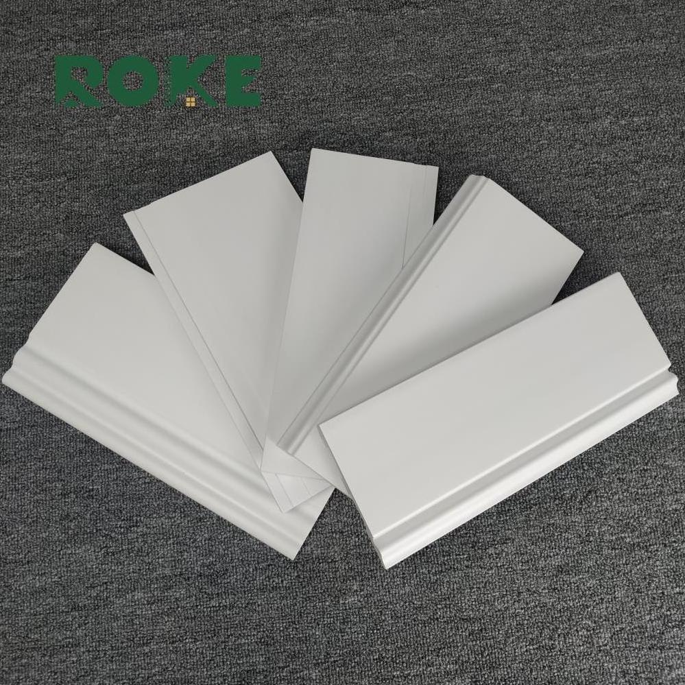 ROKE Original Factory Modern Kitchen Cabinet Waterproof Ps White Skirting Board Hidden Wall Foam Floor Baseboard Protectors