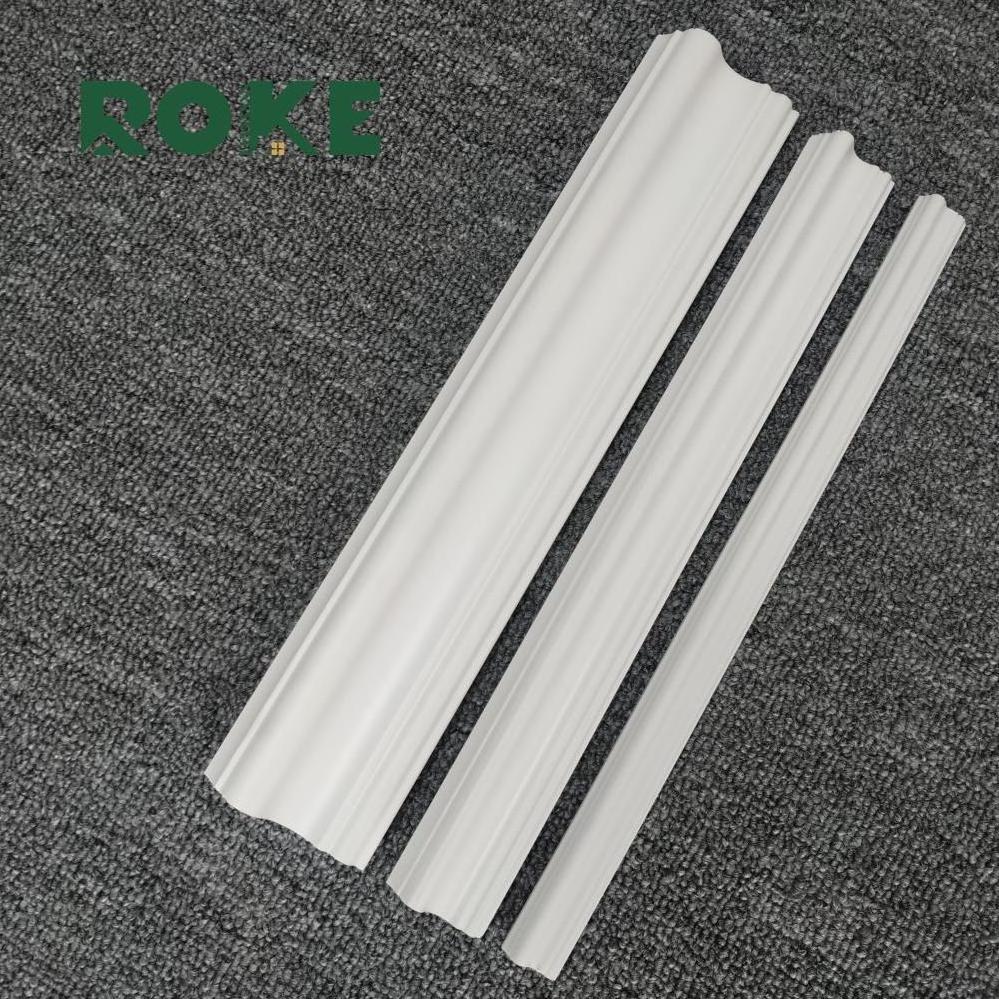 ROKE Factory Modern White Ps Skirting Lines Plastic Baseboard Flooring Molding