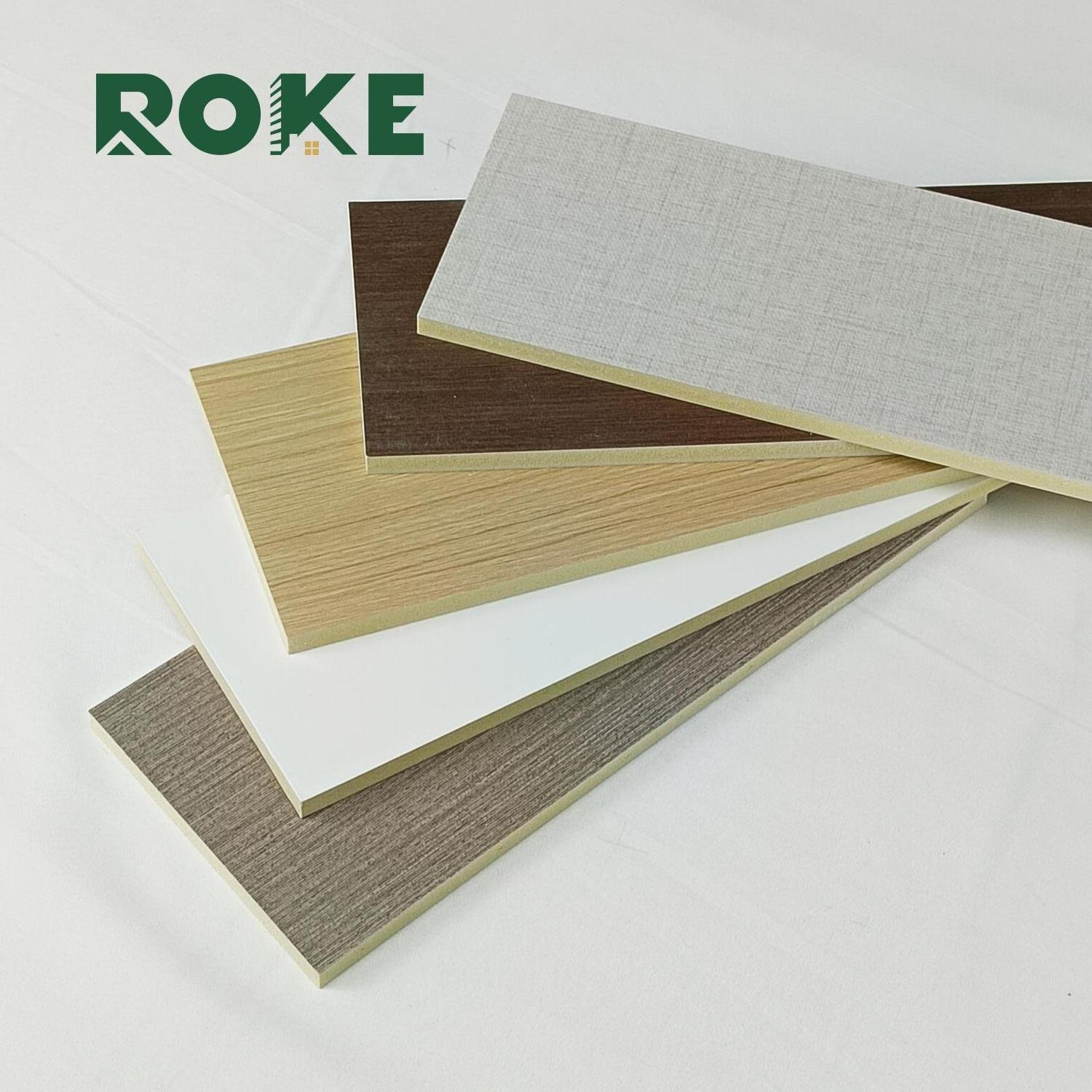 ROKE Fine bamboo charcoal wood veneer sheet modern self adhesive bed golden wallboard wall board panel gold for interior walls