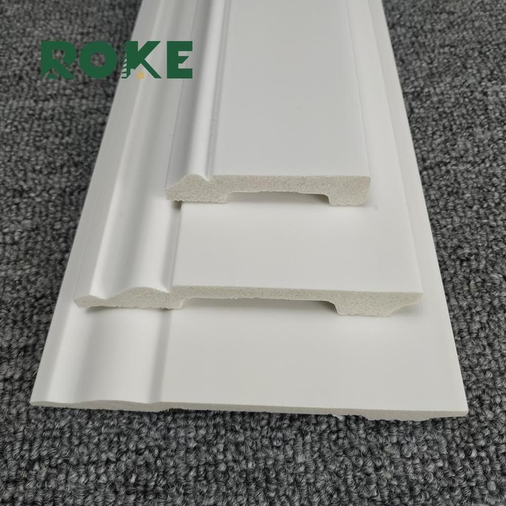 ROKE Original Factory Modern Kitchen Cabinet Waterproof Ps White Skirting Board Hidden Wall Foam Floor Baseboard Protectors