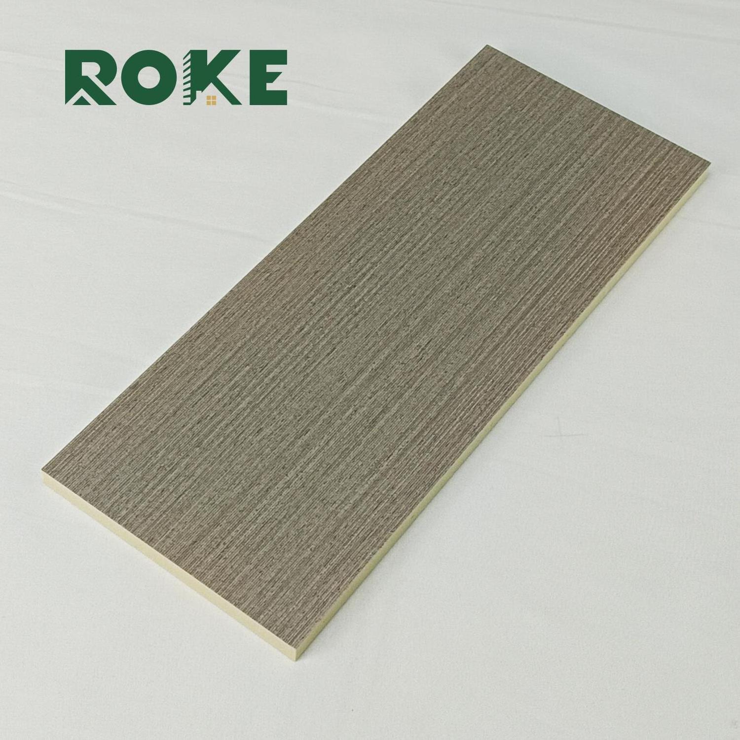 ROKE Factory Price Coextruded Wall Panel Wood Veneer Background Wall Wpc Wall Panel Bamboo Charcoal Wood Veneers