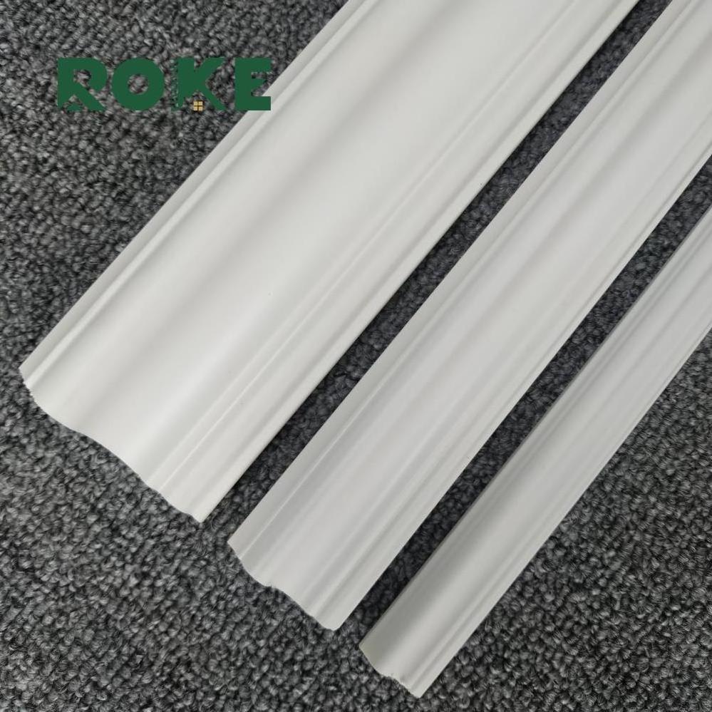 ROKE Factory Modern White Ps Skirting Lines Plastic Baseboard Flooring Molding