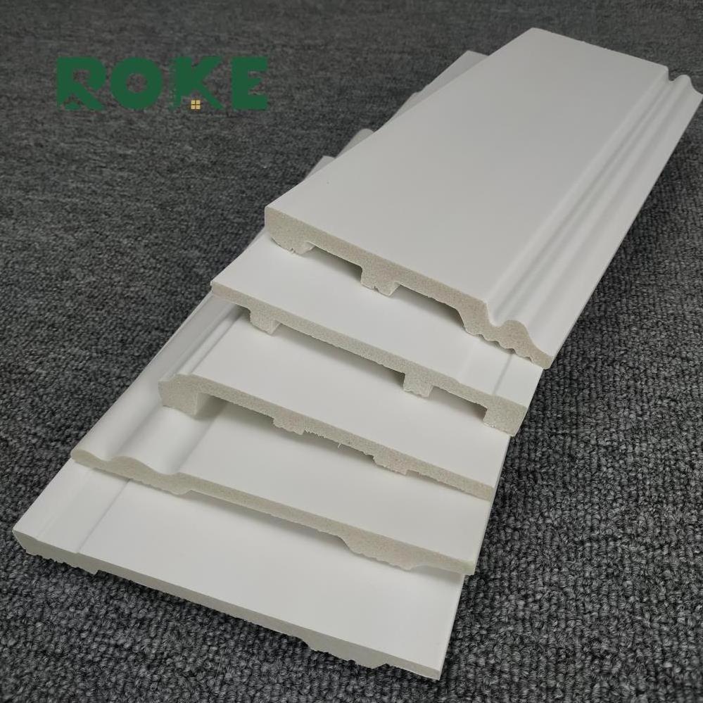 ROKE Original Factory Modern Kitchen Cabinet Waterproof Ps White Skirting Board Hidden Wall Foam Floor Baseboard Protectors