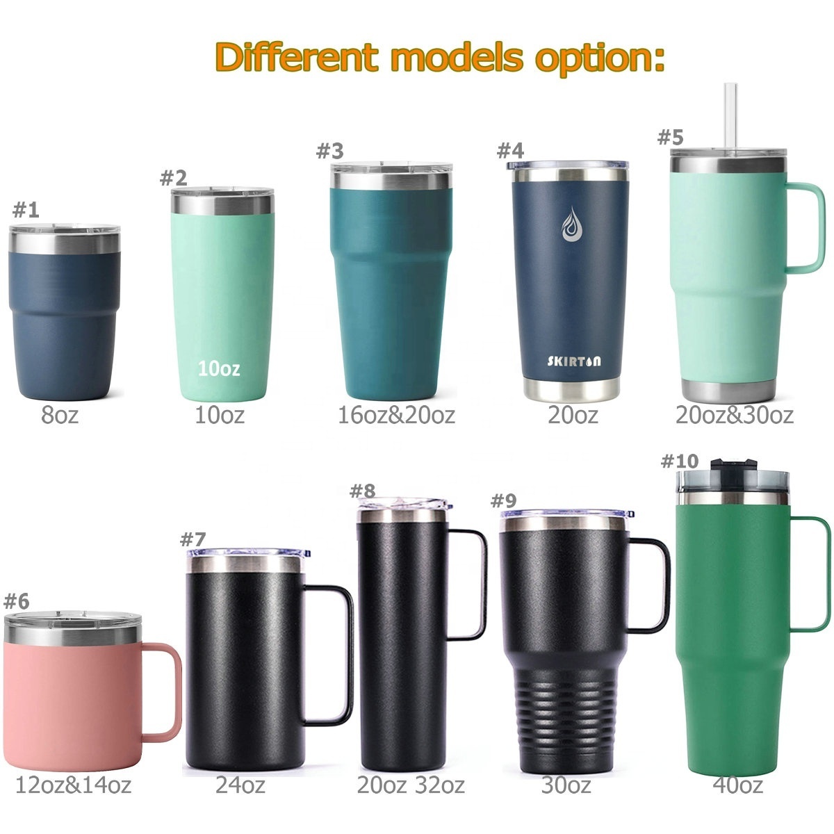 10oz 20oz 20 oz Custom Logo double wall vacuum Insulated Stainless Steel travel coffee Tumbler cups with Straw Lid vendors