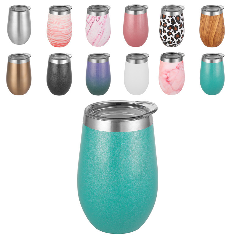 12 oz stemless stainless steel wine tumbler with lid glass tumbler keep cold