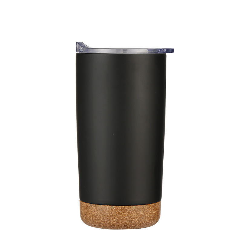 16oz 16 oz custom mug with cork bottom stainless steel travel tumbler with flip lid