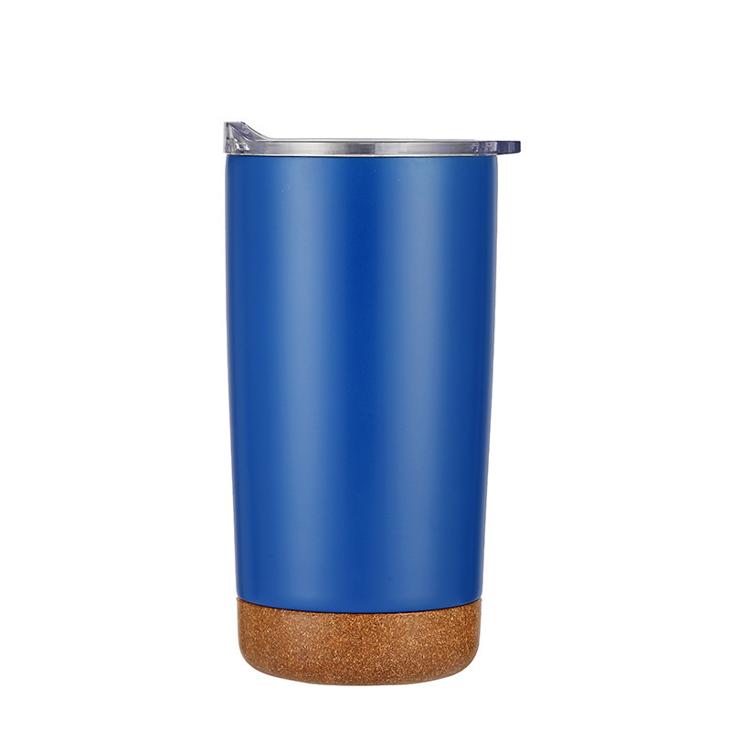 16oz 16 oz custom mug with cork bottom stainless steel travel tumbler with flip lid