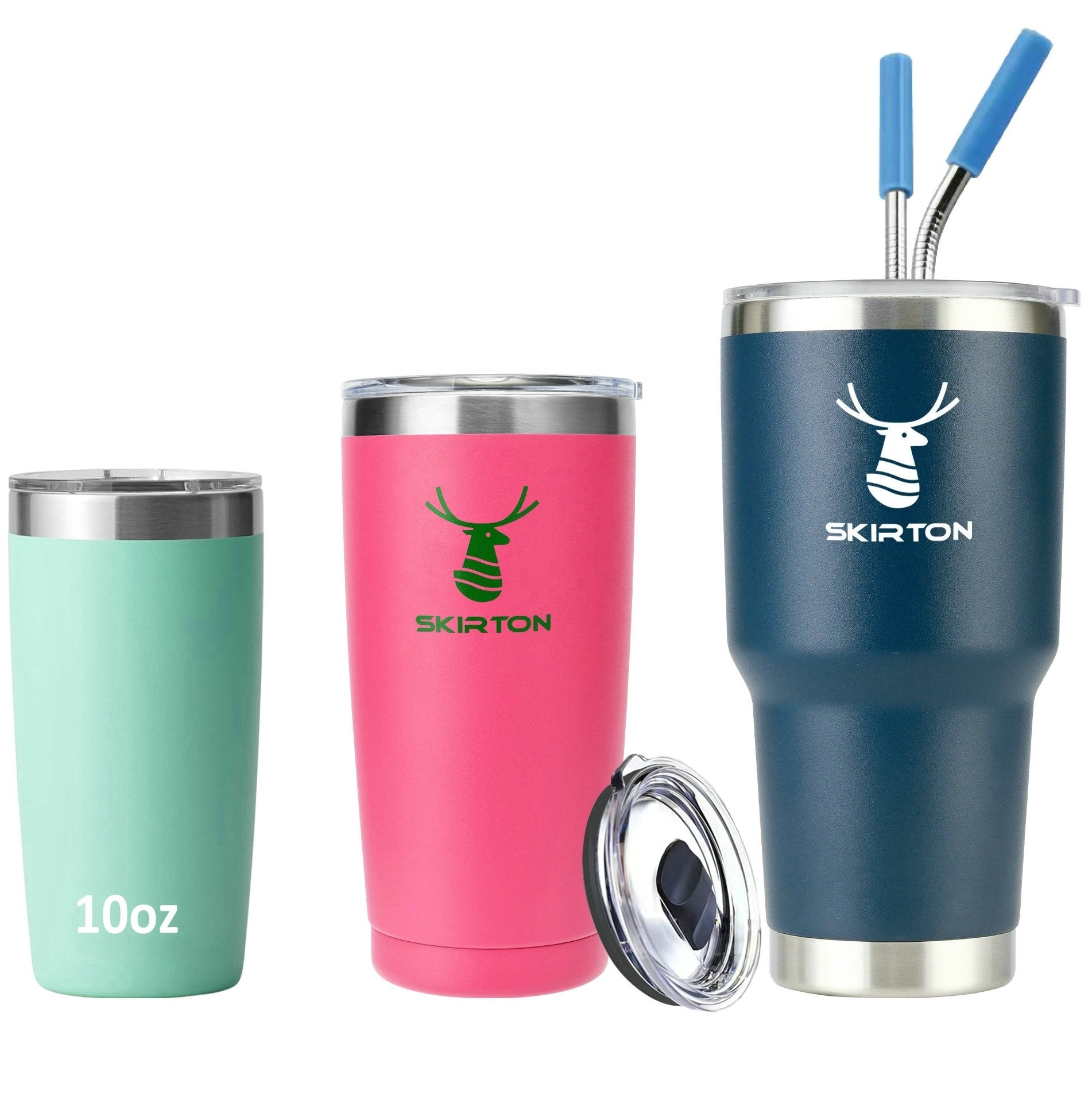 Wholesale Bulk  10oz 20oz 30oz Custom Logo Coffee Insulated Stainless Steel Travel Tumbler cup with Straw Lid