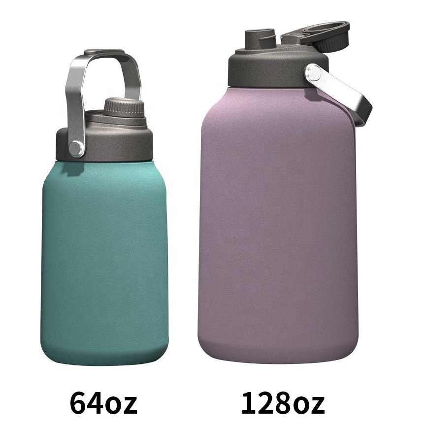 Patent 2L half gallon large size vacuum Insulated stainless steel 64oz 128oz water bottle Beer Growler jug