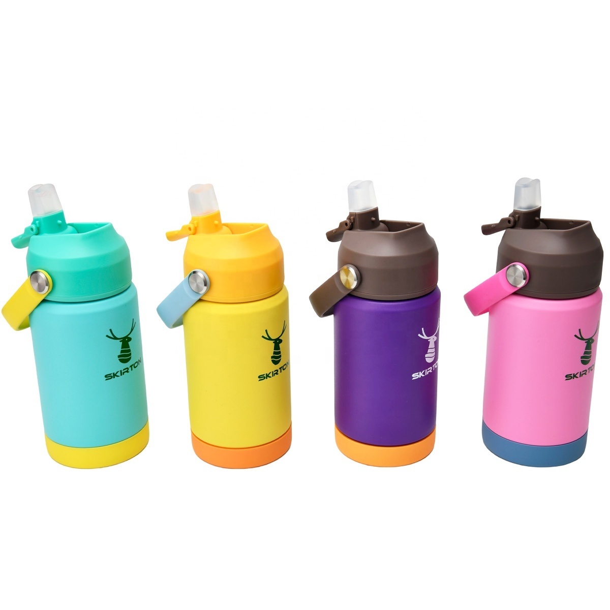 BPA free children child double wall custom logo stainless steel kids water bottle for school with straw lid