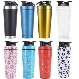 Custom 500ml 750ml double wall vacuum insulated Steel Mixes Mixing Ball Gym stainless steel protein shaker bottle cup