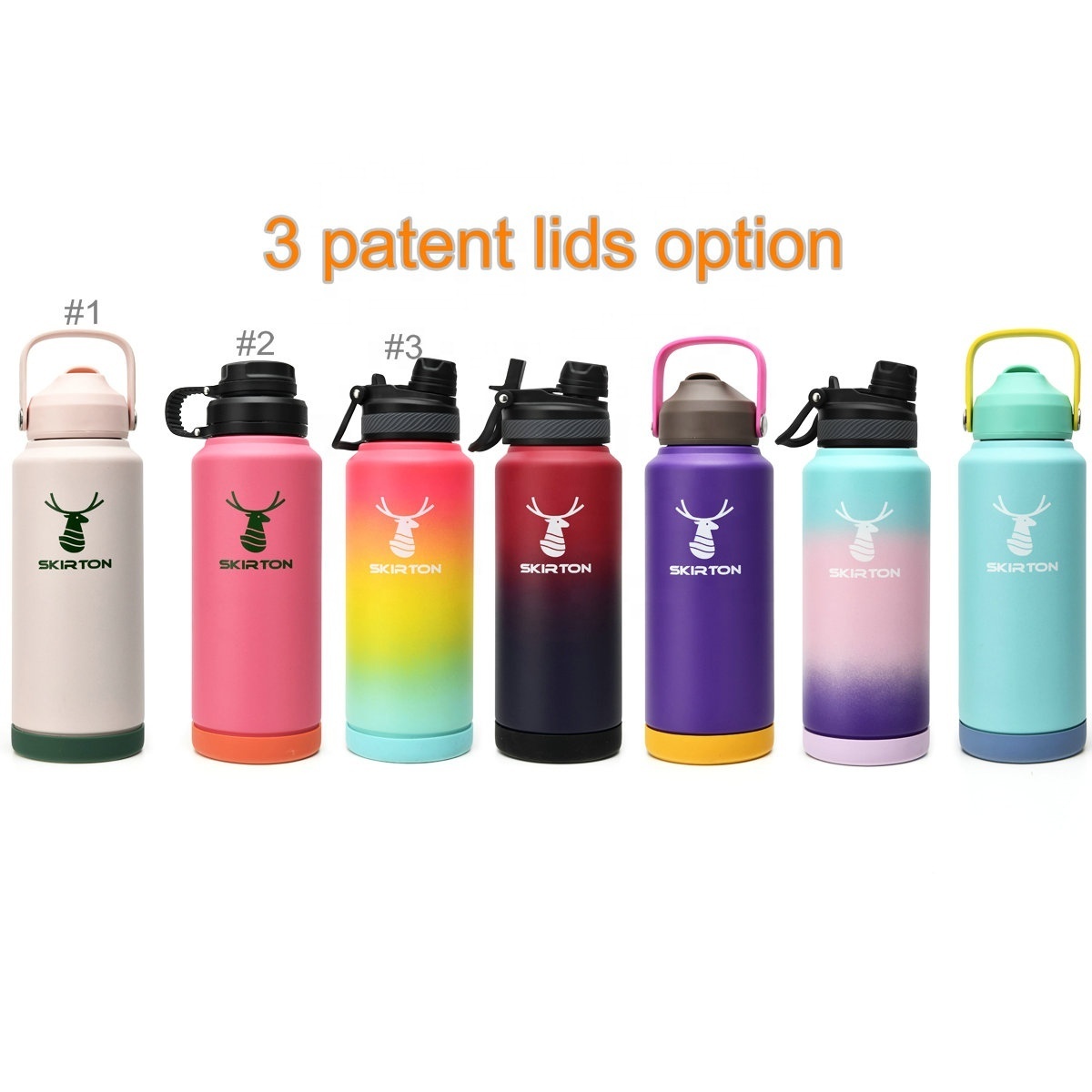 12oz 32oz 40oz kids custom double wall vacuum flip straw lid sports stainless steel insulated water bottle