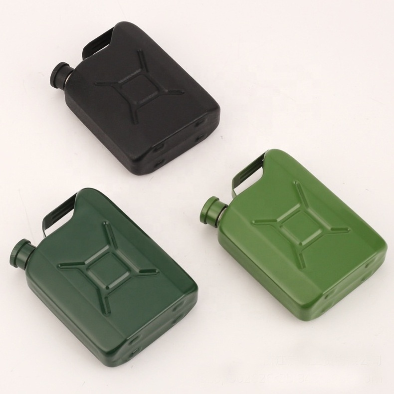 New Design hot sale stainless steel oil drum shape jerry can hip flask Wholesale 8oz