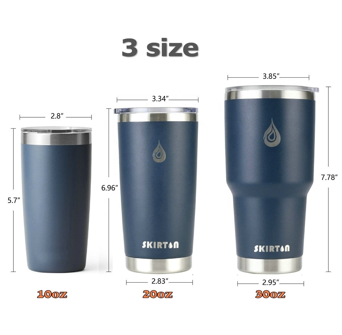 10oz 20oz 20 oz Custom Logo double wall vacuum Insulated Stainless Steel travel coffee Tumbler cups with Straw Lid vendors