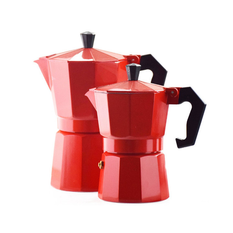 Customized classical moka pot aluminum stovetop espresso maker for great flavored strong espresso Italian style 3 cup moka pot