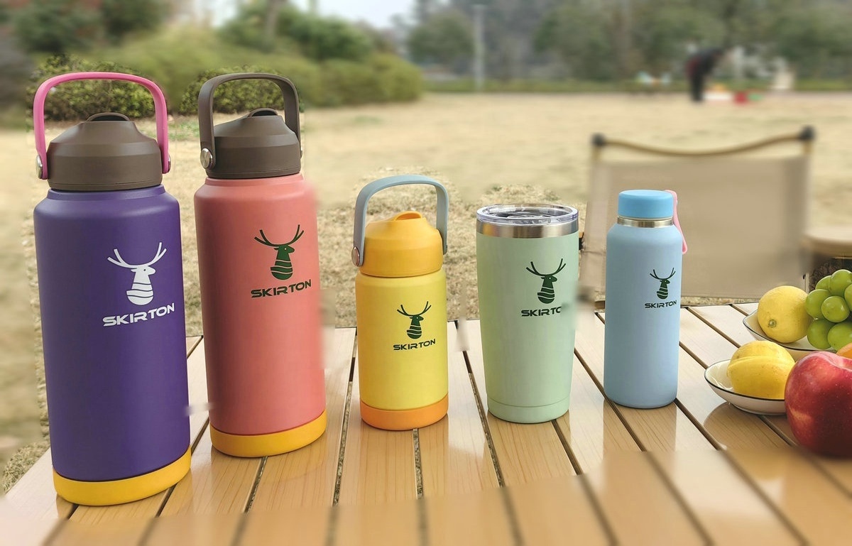 12oz 32oz 40oz kids custom double wall vacuum flip straw lid sports stainless steel insulated water bottle