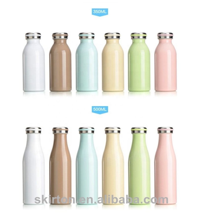 custom 350ml 500ml Double Wall stainless steel insulated milk bottle keep warm cold