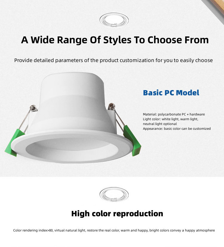 New design anti glare die 10w led lamp electrical fittings recessed ceiling dimmable downlight Living room commercial embedded