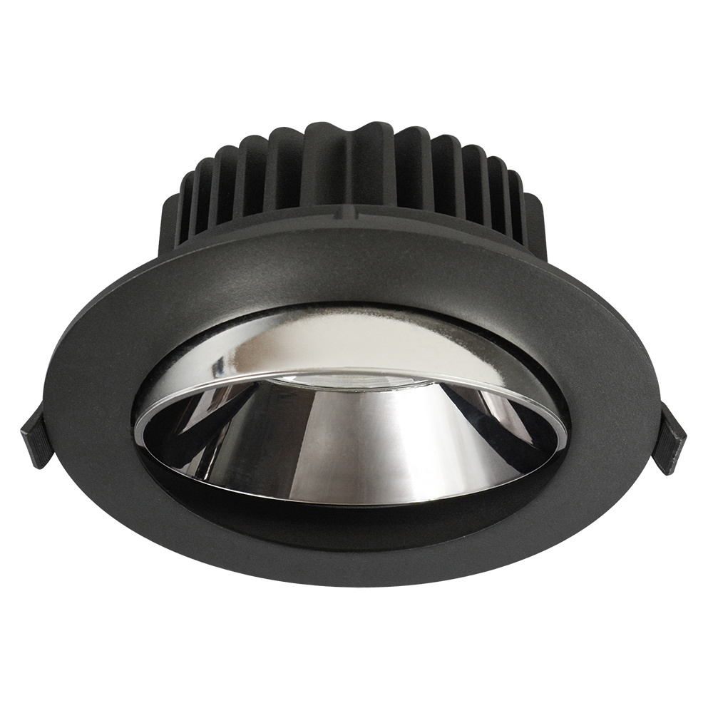 LED Downlight Adjustable Recessed Ceiling Light Slim Black Round Anti-Glare Living Room Corridor Commercial Lighting