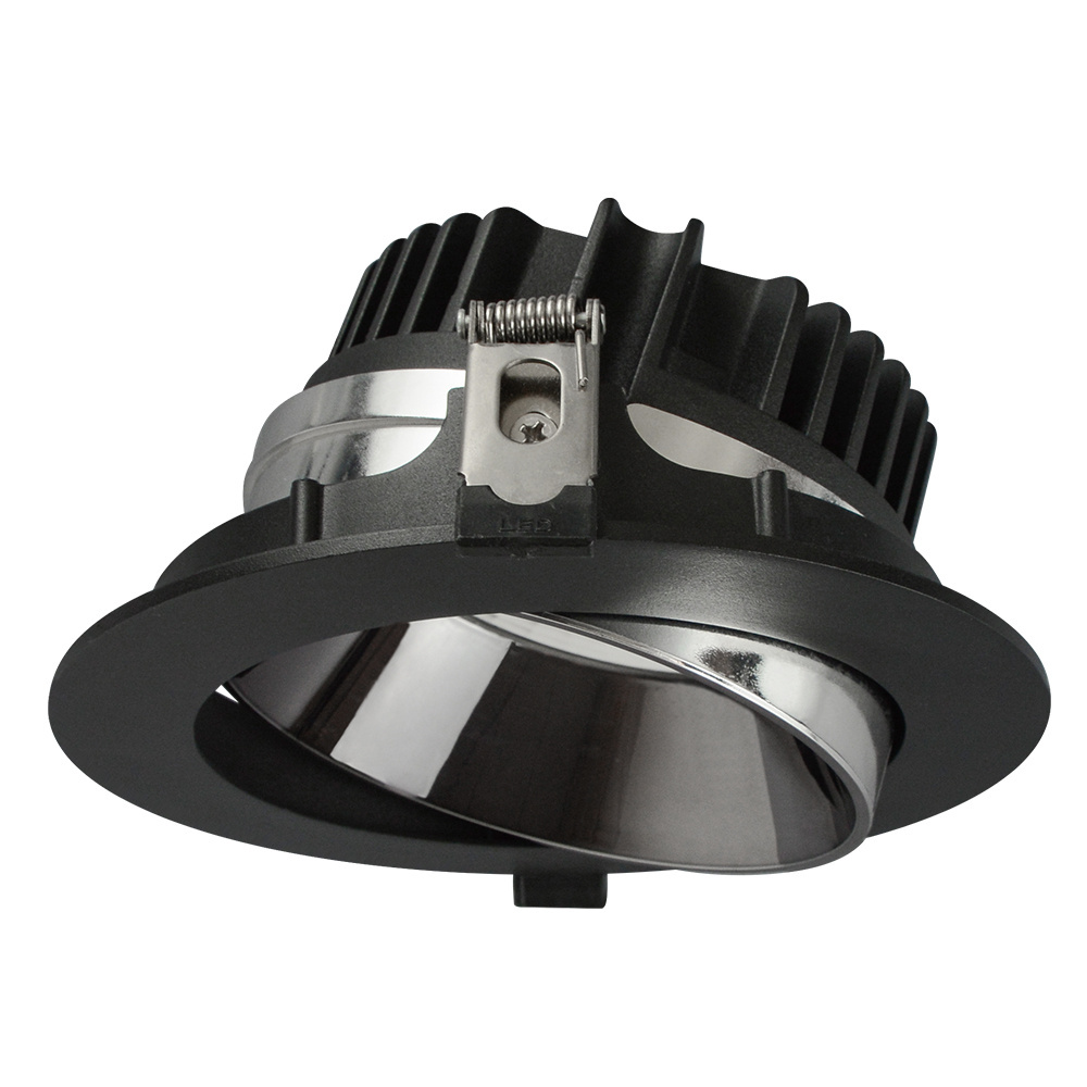 LED Downlight Adjustable Recessed Ceiling Light Slim Black Round Anti-Glare Living Room Corridor Commercial Lighting