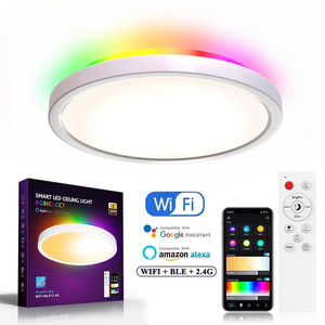 Bathroom Kitchen Waterproof Ceiling Light LED Music Bluetooth Speaker FCCUL Approved 18W Gold Diameter LED Color Changing Lights