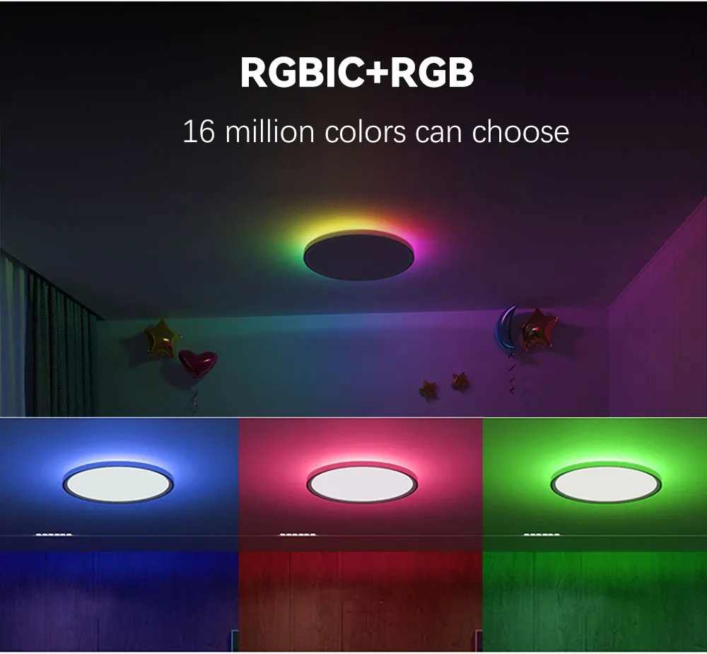 Bathroom Kitchen Waterproof Ceiling Light LED Music Bluetooth Speaker FCCUL Approved 18W Gold Diameter LED Color Changing Lights